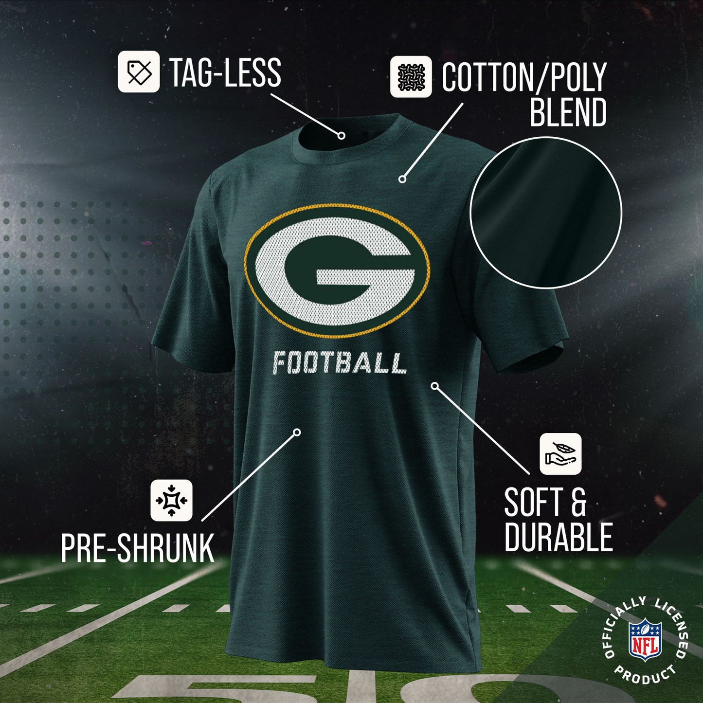Green Bay Packers NFL Youth Run City Tee - Green