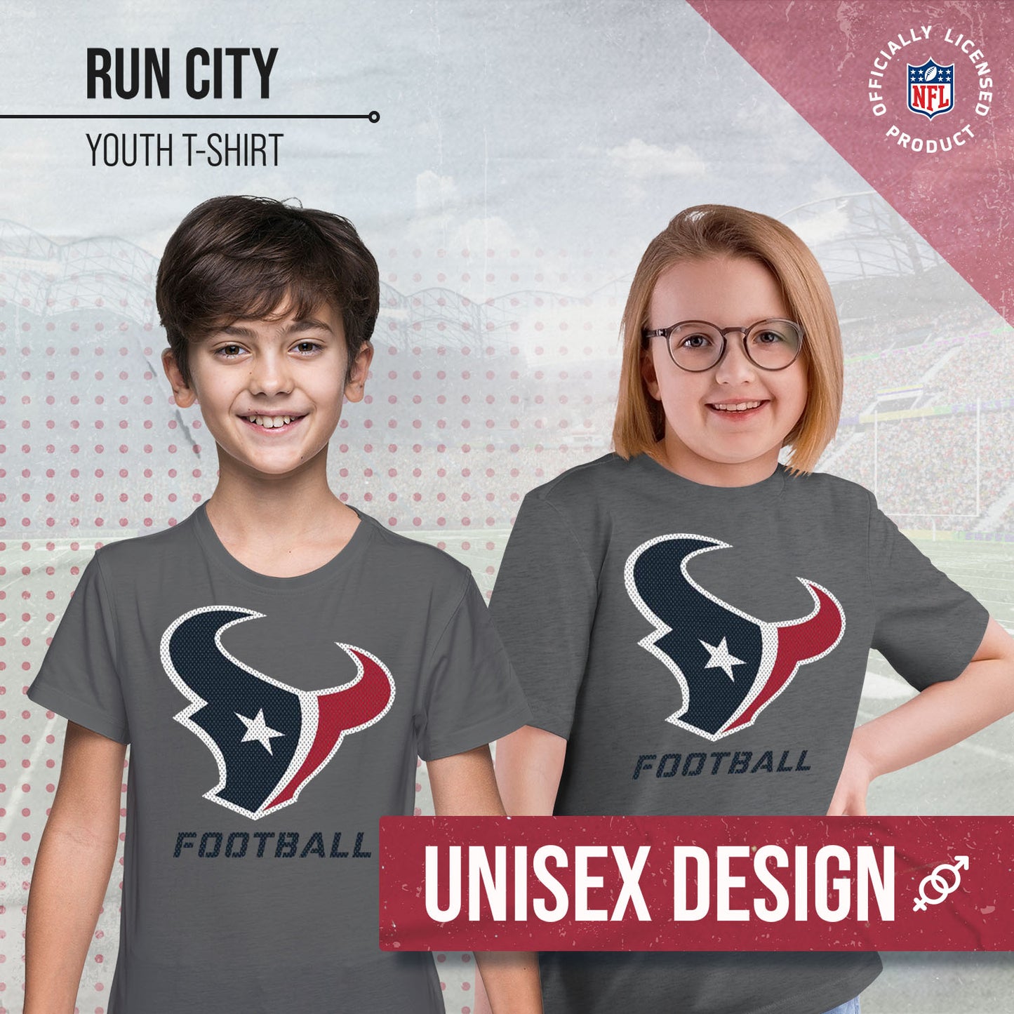 Houston Texans NFL Youth Run City Tee - Sport Gray