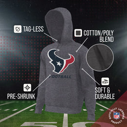 Houston Texans NFL Youth Run City Hoodie- Kids Pro Football Pullover Sweatshirt- Officially Licensed - Sport Gray