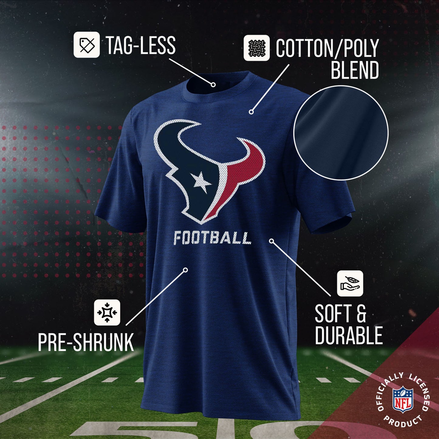 Houston Texans NFL Youth Run City Tee - Navy