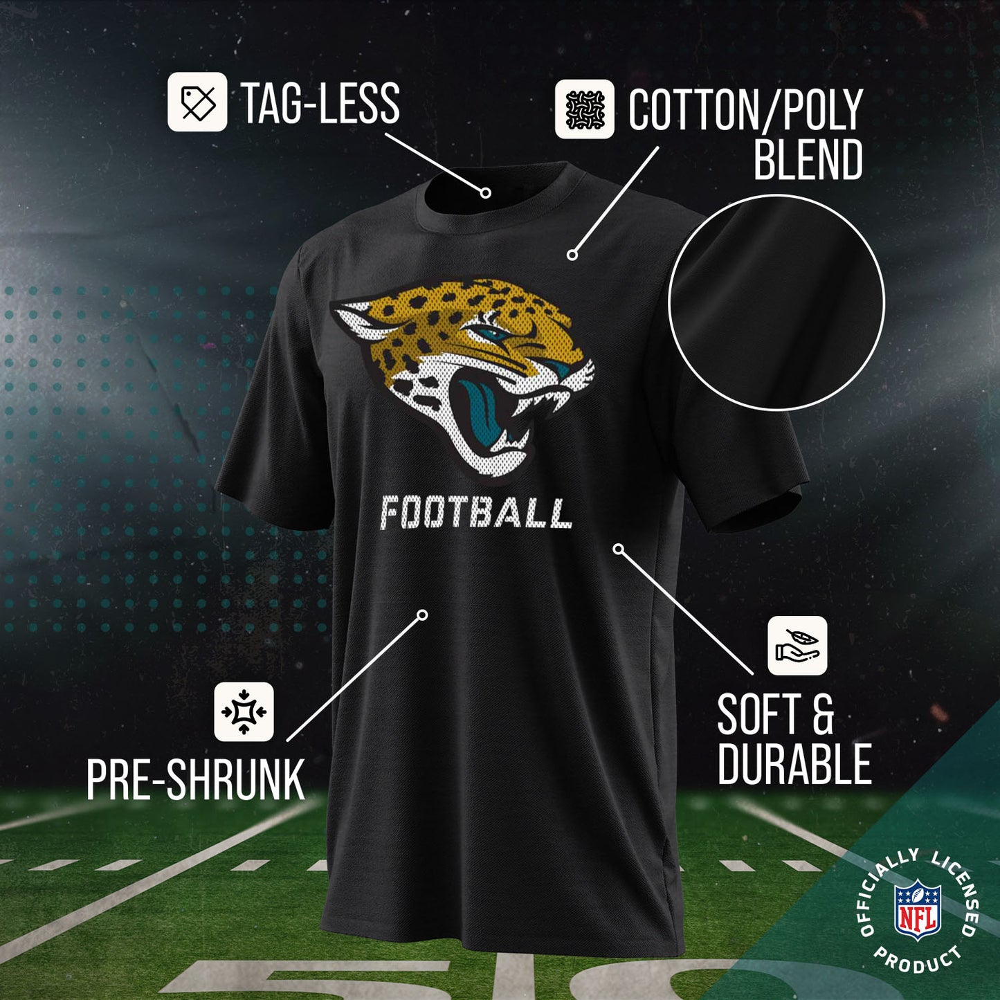 Jacksonville Jaguars NFL Youth Run City Tee - Black
