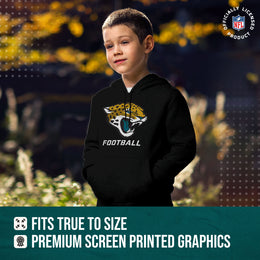 Jacksonville Jaguars NFL Youth Run City Hoodie- Kids Pro Football Pullover Sweatshirt- Officially Licensed - Black