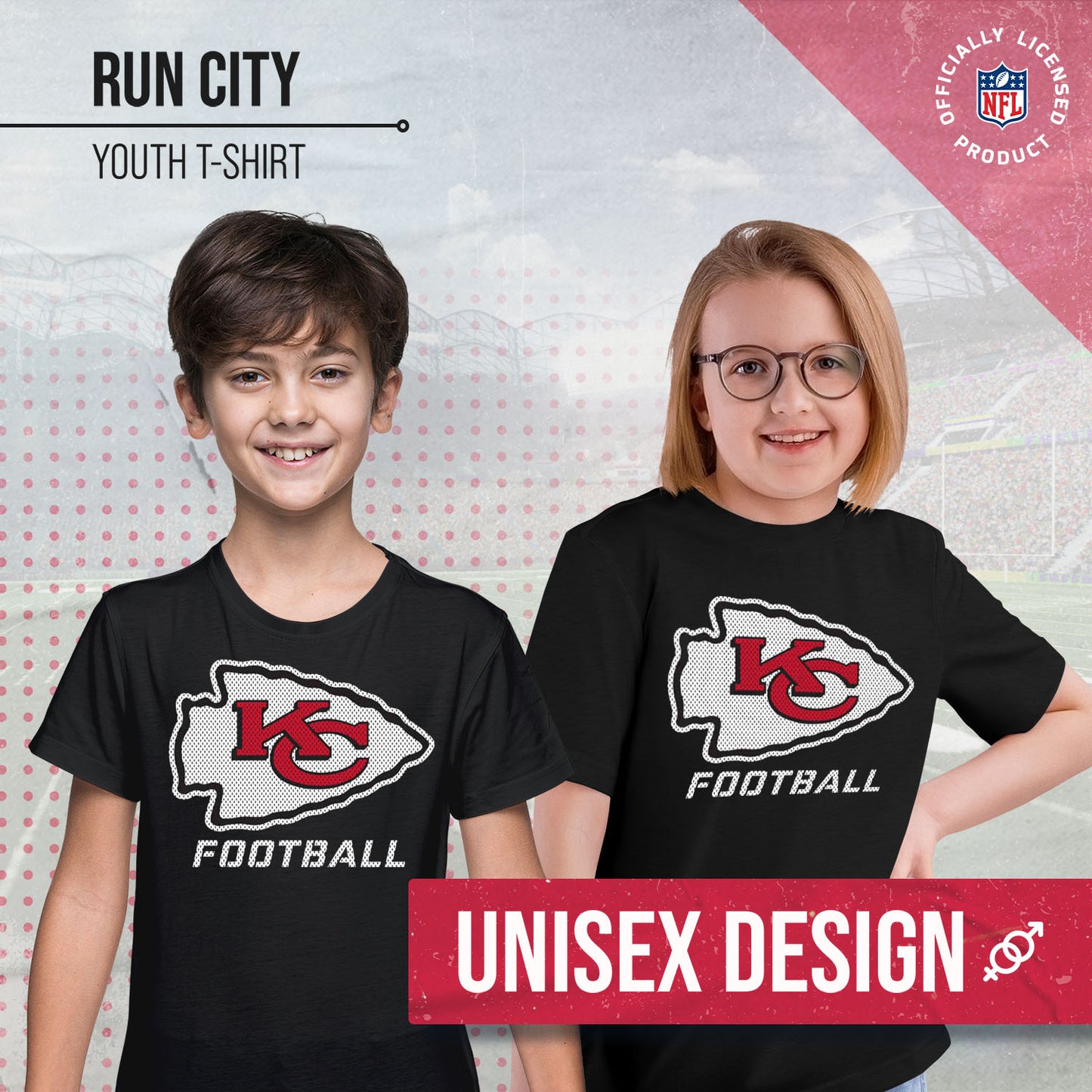Kansas City Chiefs NFL Youth Run City Tee - Black