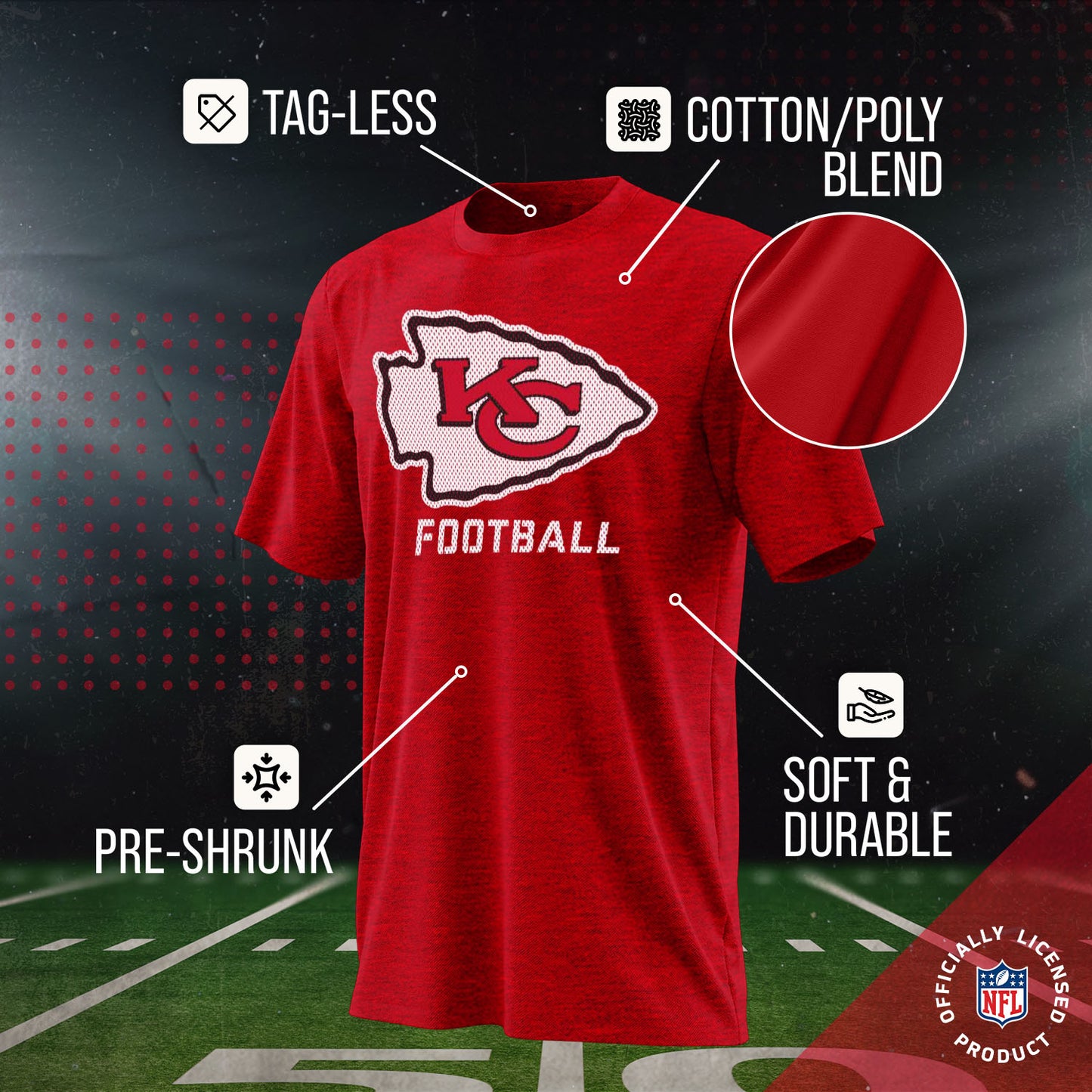 Kansas City Chiefs NFL Youth Run City Tee - Red