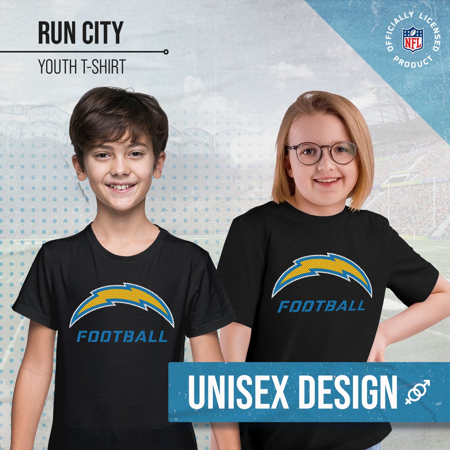 Los Angeles Chargers NFL Youth Run City Tee - Black