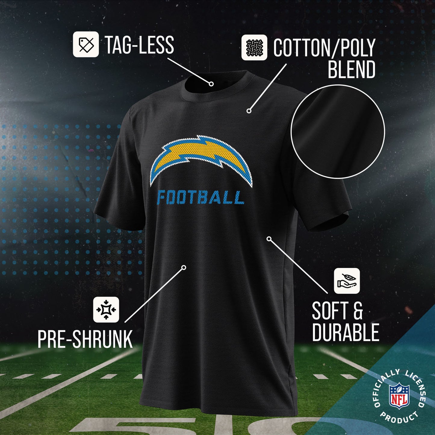 Los Angeles Chargers NFL Youth Run City Tee - Black
