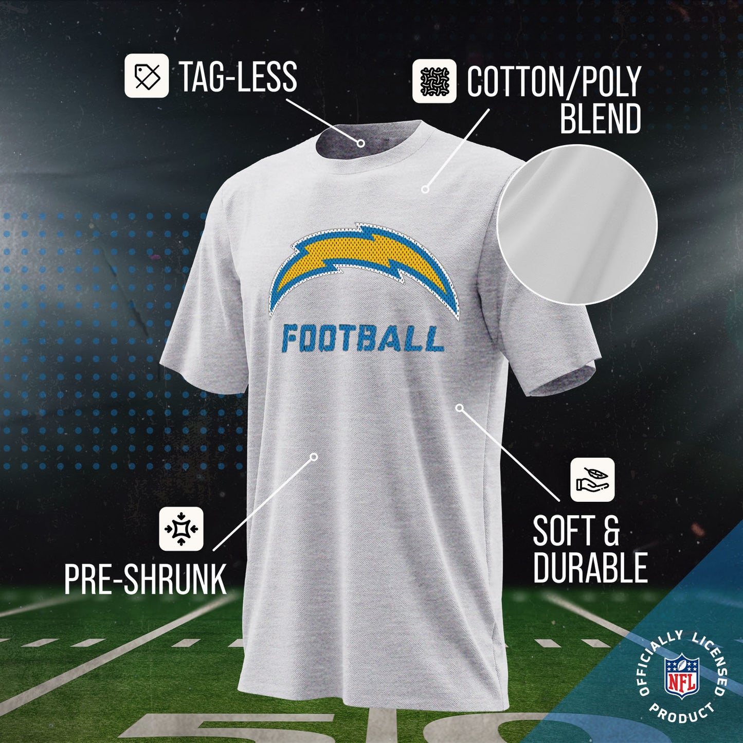 Los Angeles Chargers NFL Youth Run City Tee - White