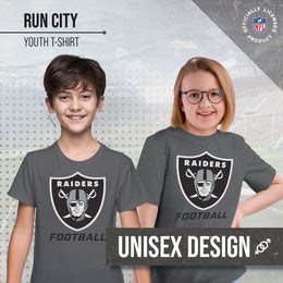 Las Vegas Raiders NFL Youth Run City Tee - Sport Gray