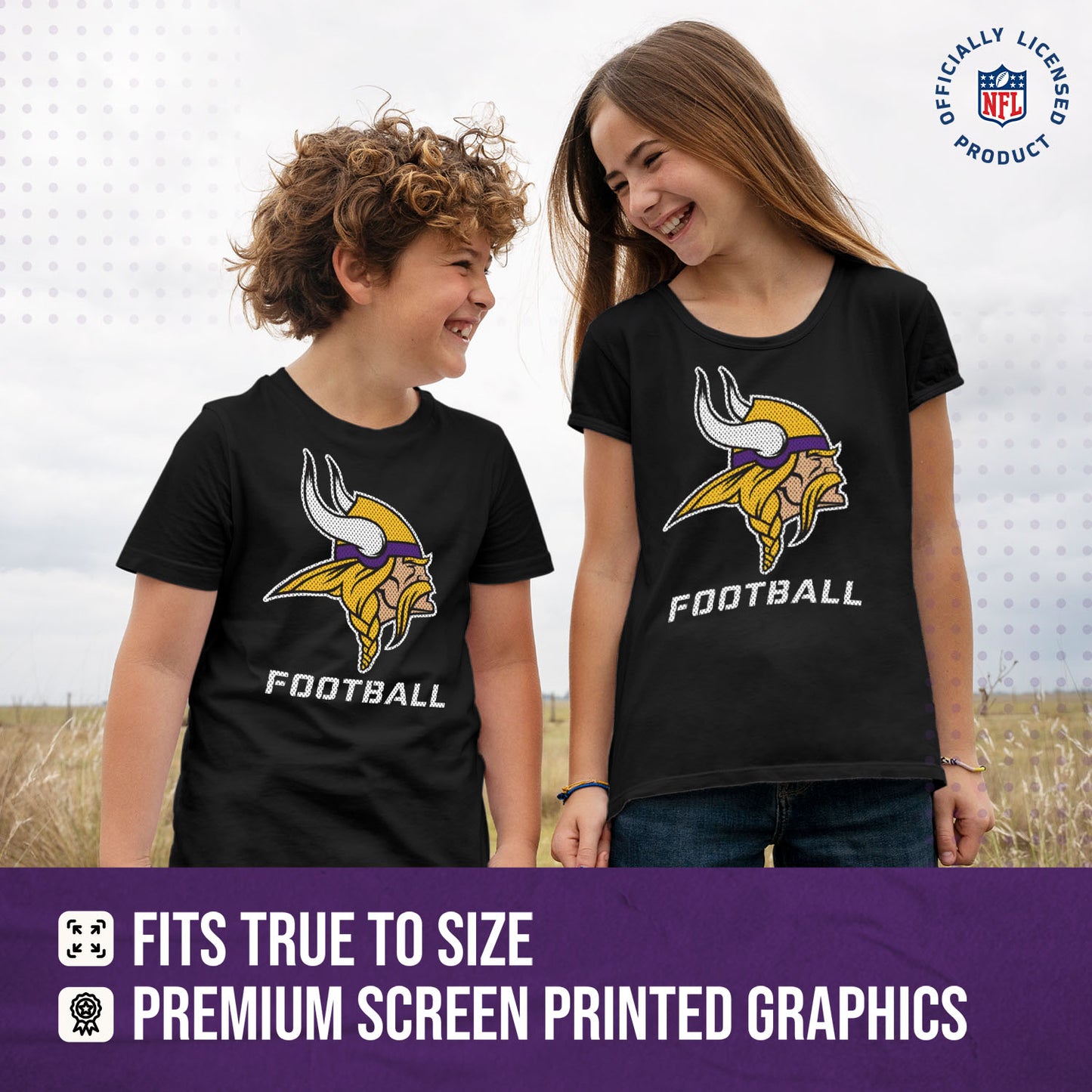 Minnesota Vikings NFL Youth Run City Tee - Black