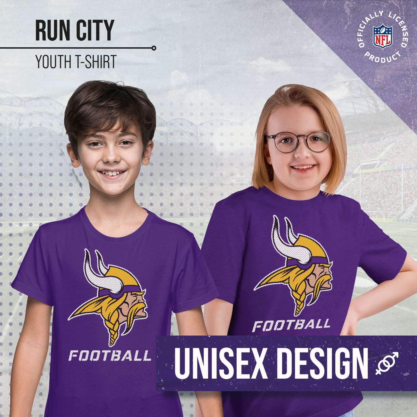 Minnesota Vikings NFL Youth Run City Tee - Purple