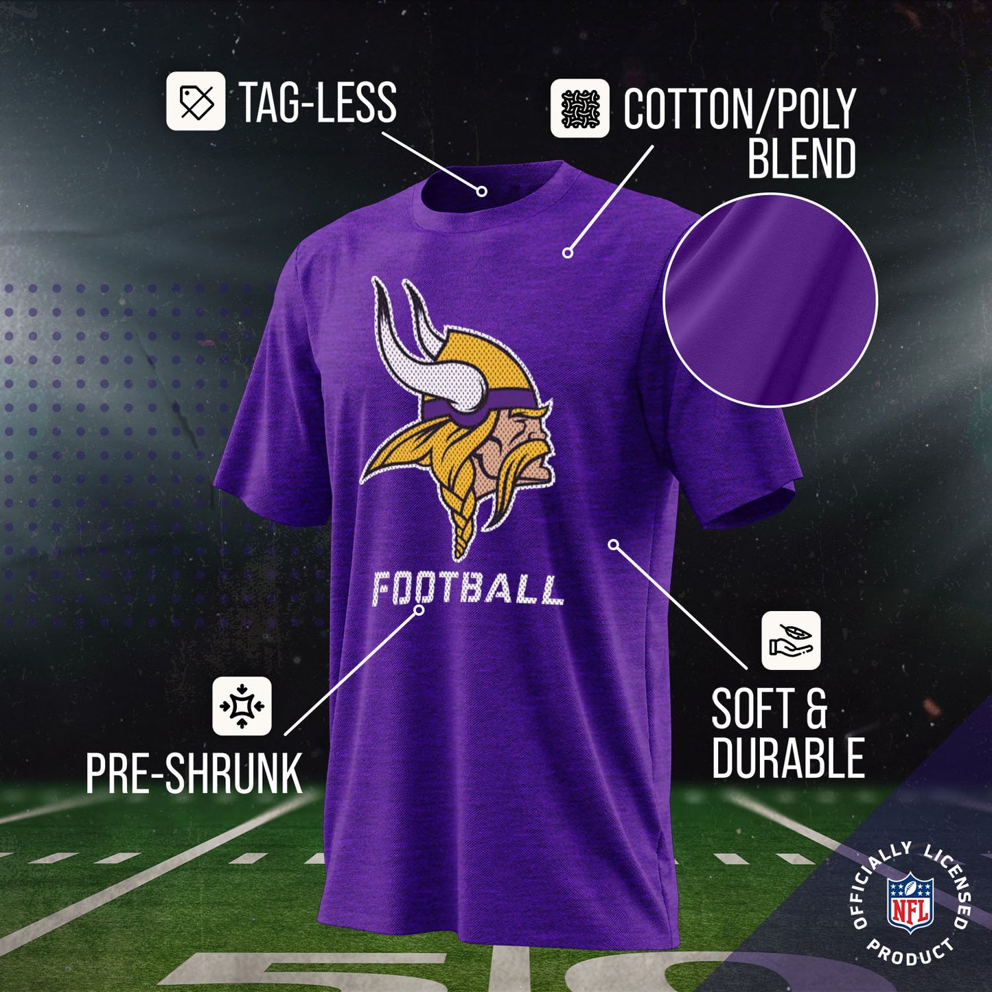 Minnesota Vikings NFL Youth Run City Tee - Purple