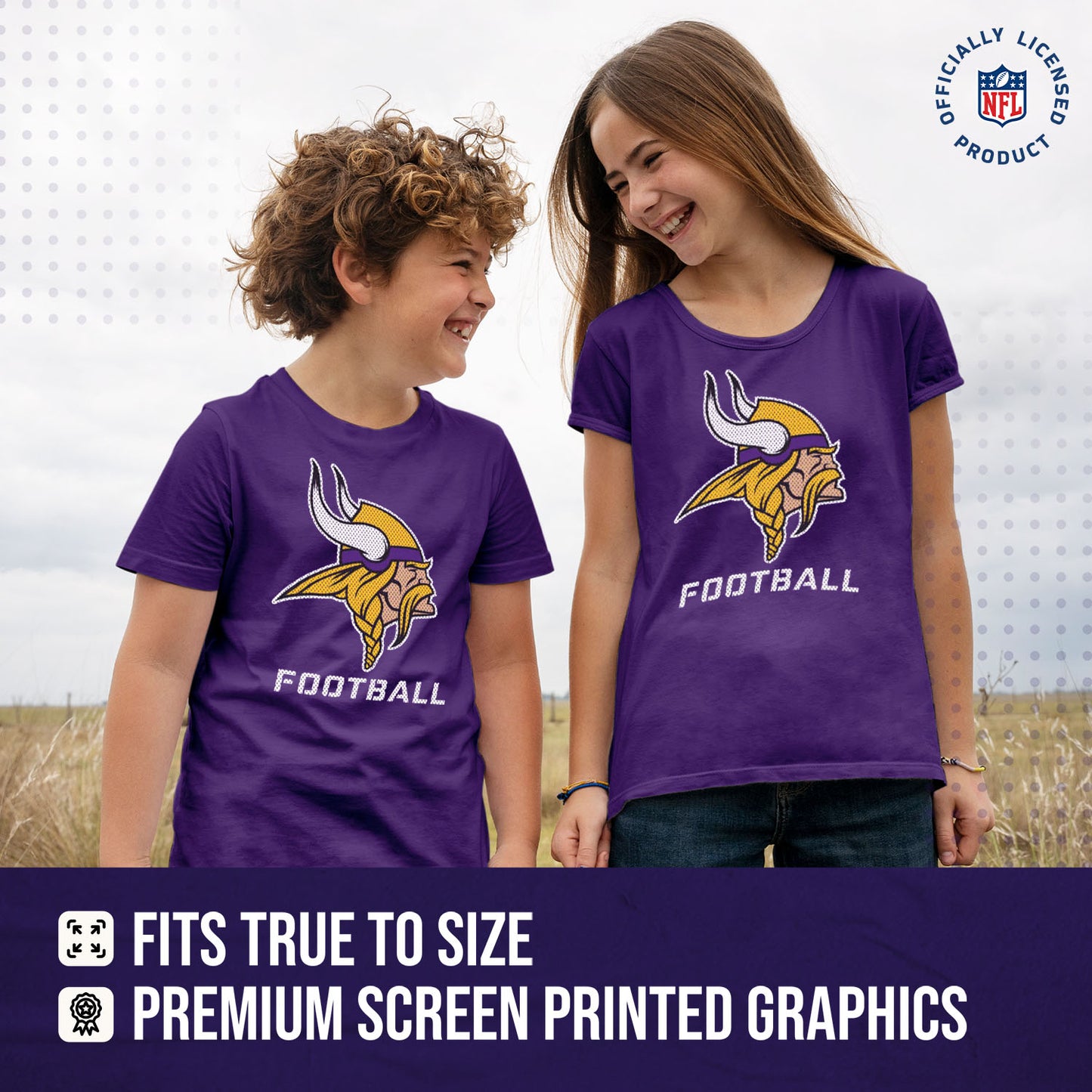 Minnesota Vikings NFL Youth Run City Tee - Purple