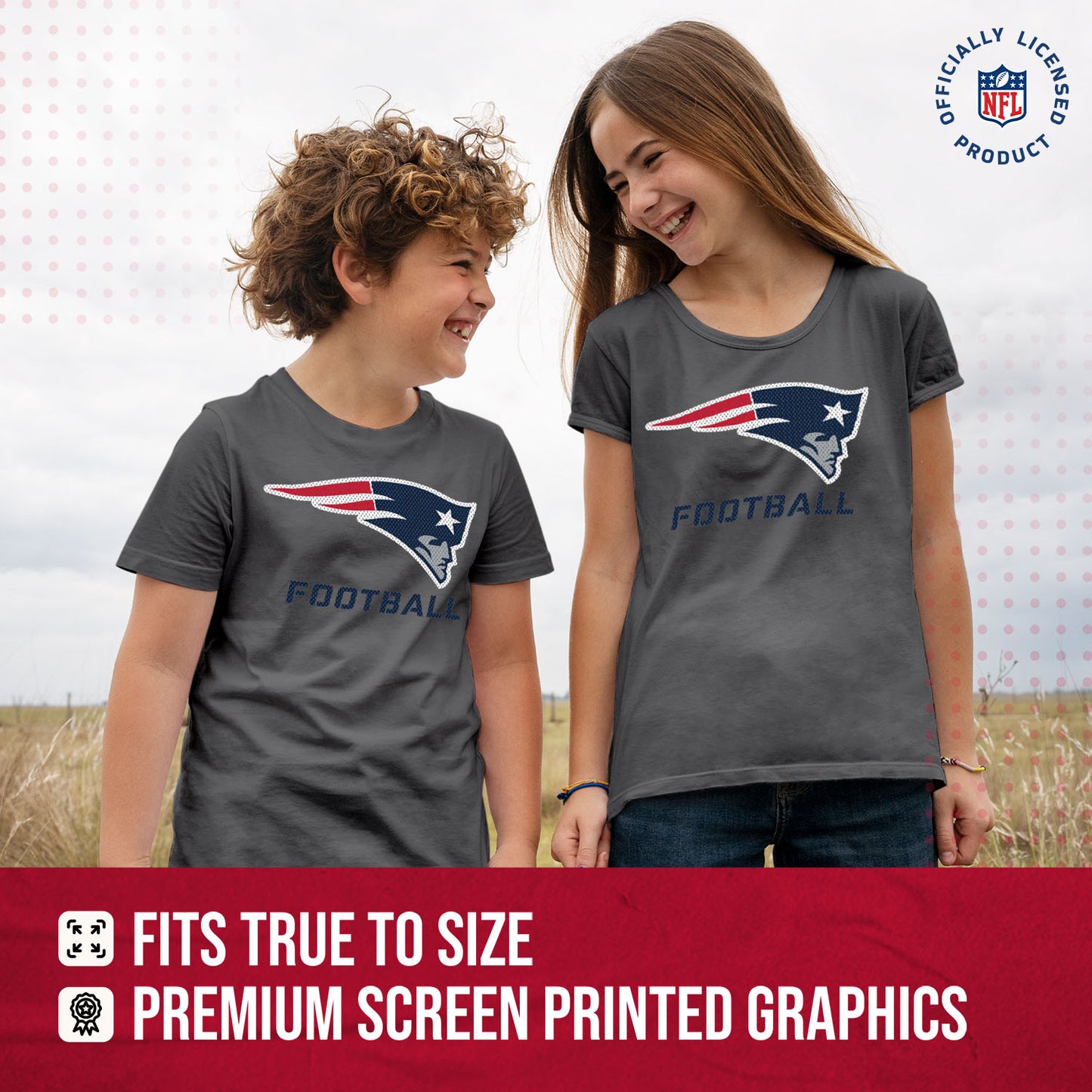 New England Patriots NFL Youth Run City Tee - Sport Gray