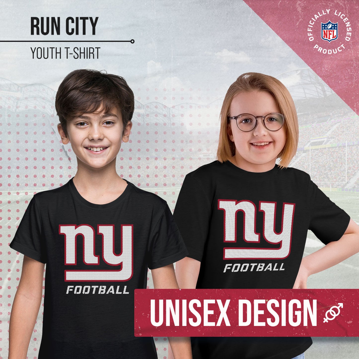 New York Giants NFL Youth Run City Tee - Black