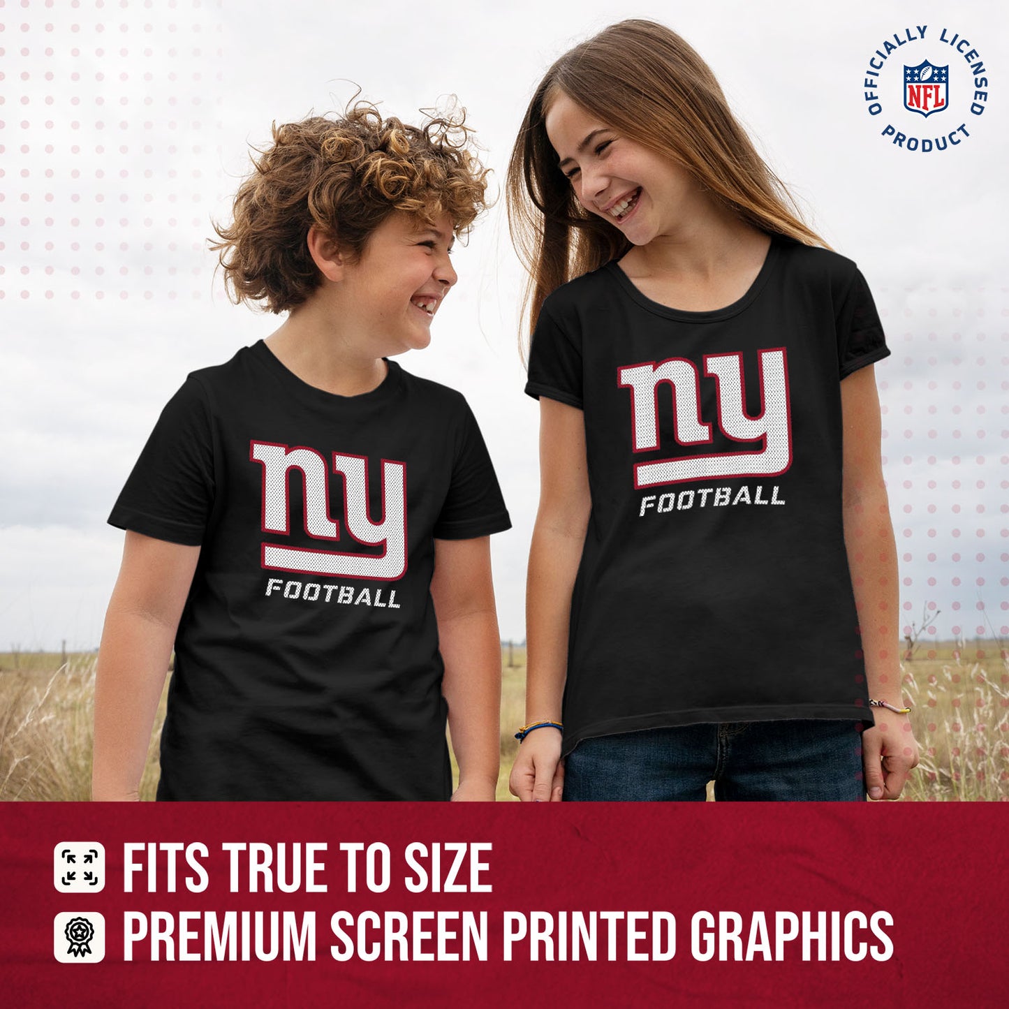 New York Giants NFL Youth Run City Tee - Black