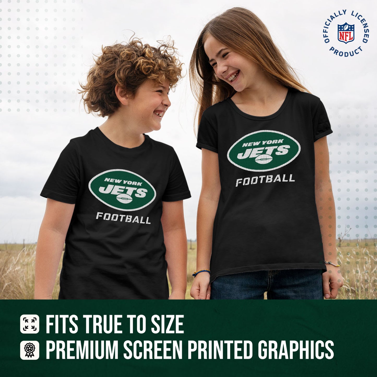 New York Jets NFL Youth Run City Tee - Black