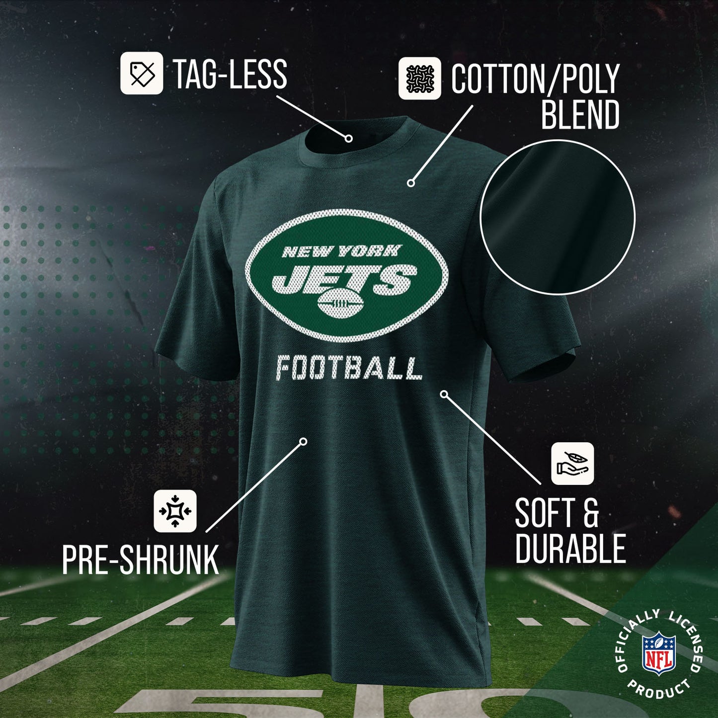 New York Jets NFL Youth Run City Tee - Green