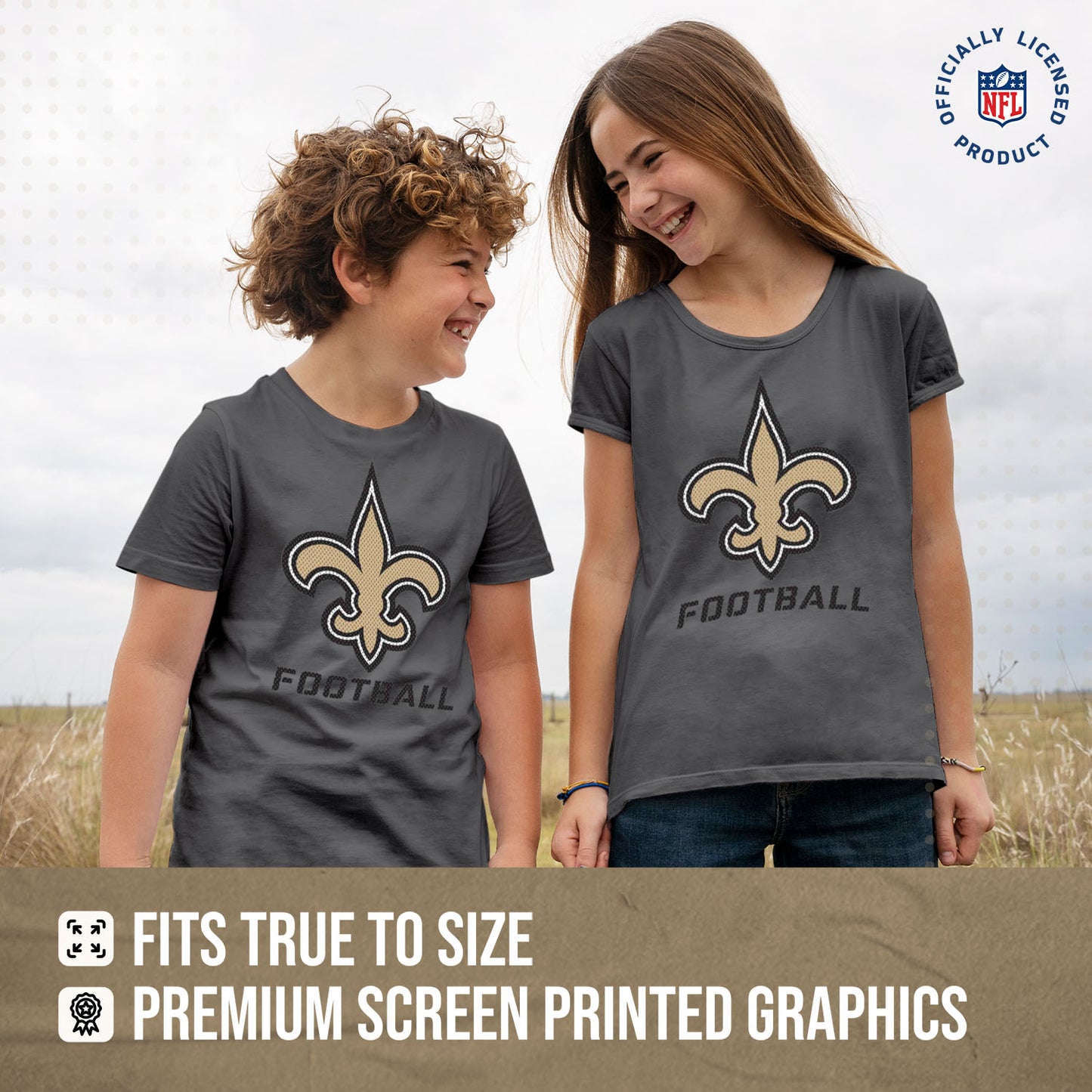 New Orleans Saints NFL Youth Run City Tee - Sport Gray