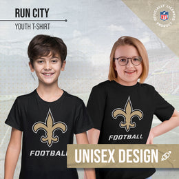 New Orleans Saints NFL Youth Run City Tee - Black