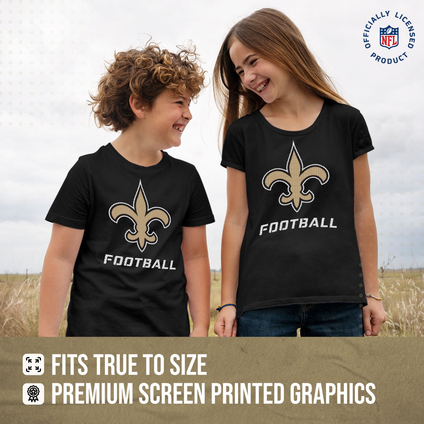New Orleans Saints NFL Youth Run City Tee - Black