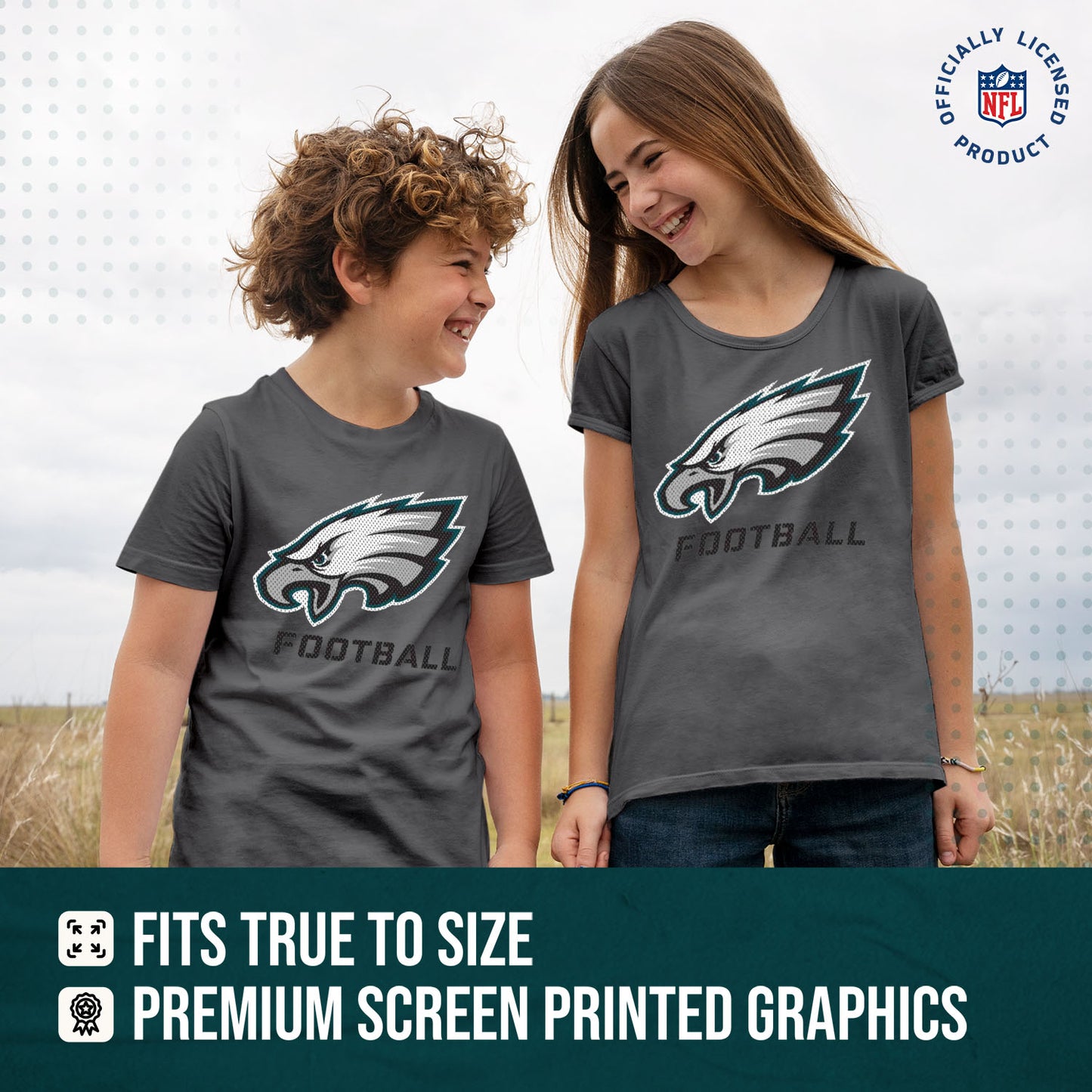 Philadelphia Eagles NFL Youth Run City Tee - Sport Gray