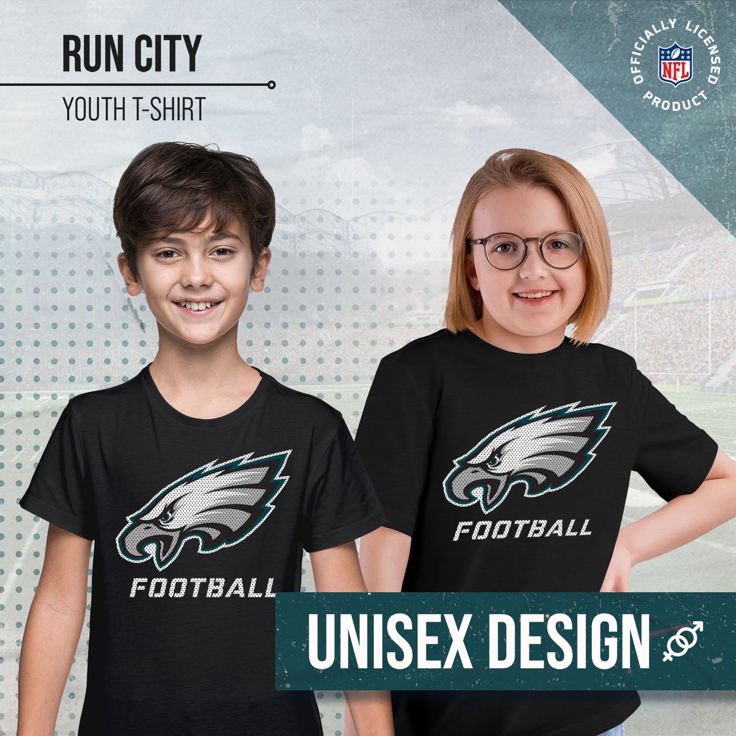 Philadelphia Eagles NFL Youth Run City Tee - Black