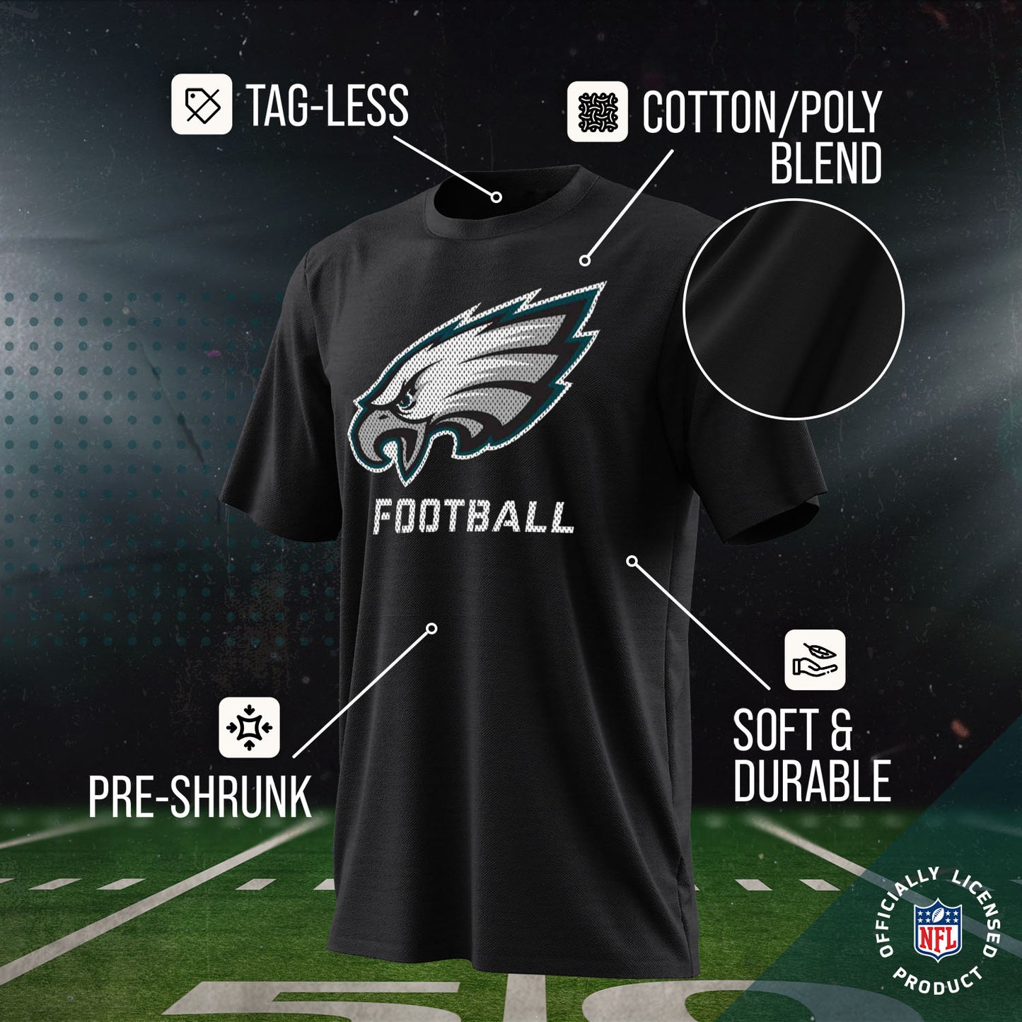 Philadelphia Eagles NFL Youth Run City Tee - Black