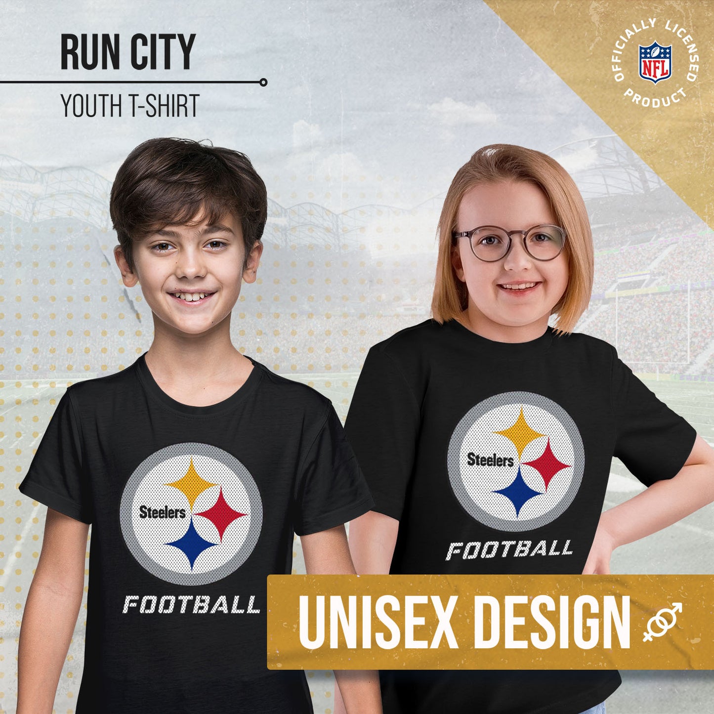 Pittsburgh Steelers NFL Youth Run City Tee - Black
