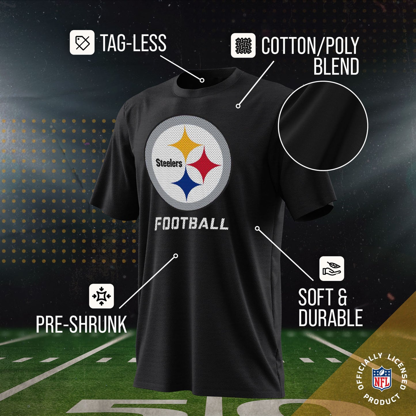 Pittsburgh Steelers NFL Youth Run City Tee - Black