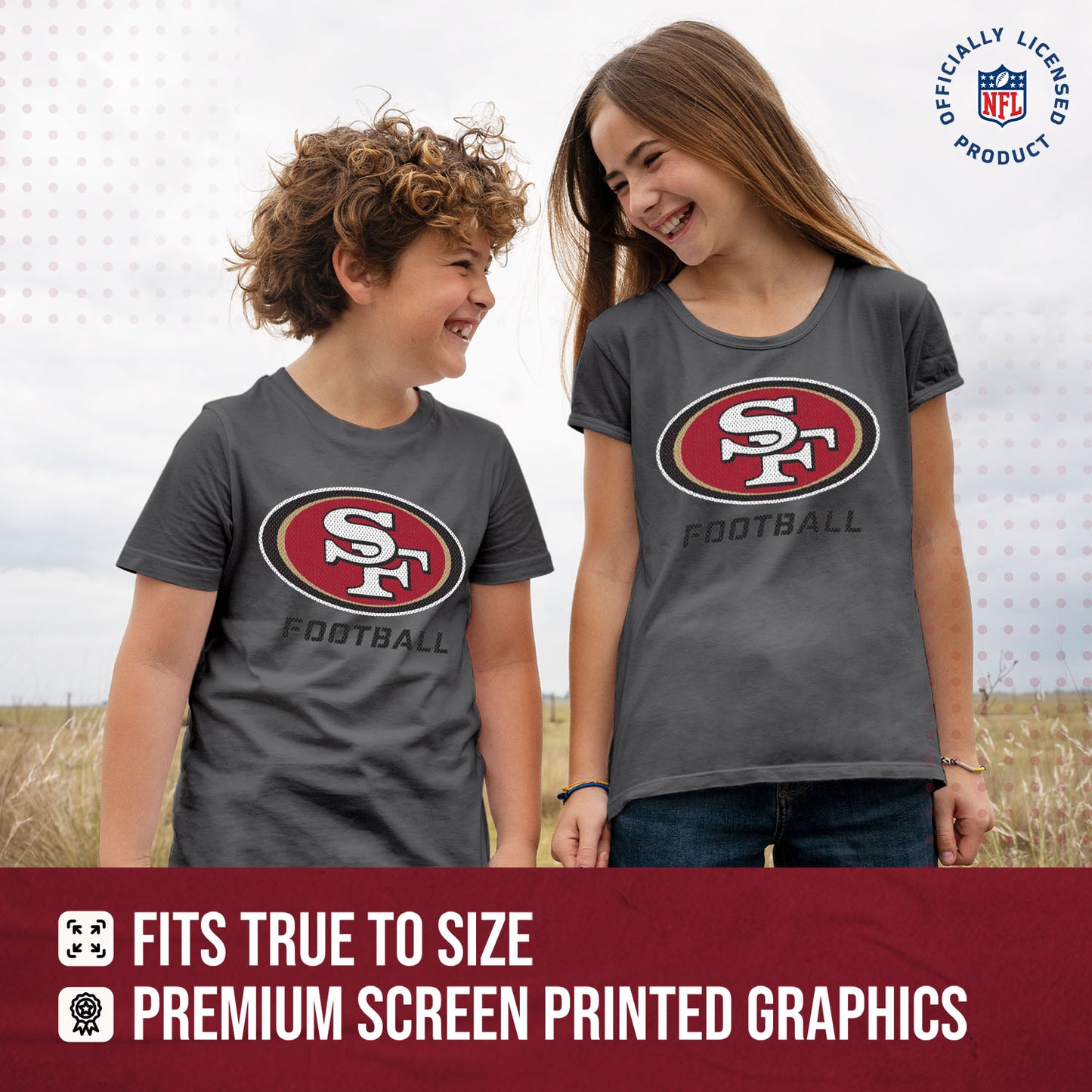 San Francisco 49ers NFL Youth Run City Tee - Sport Gray