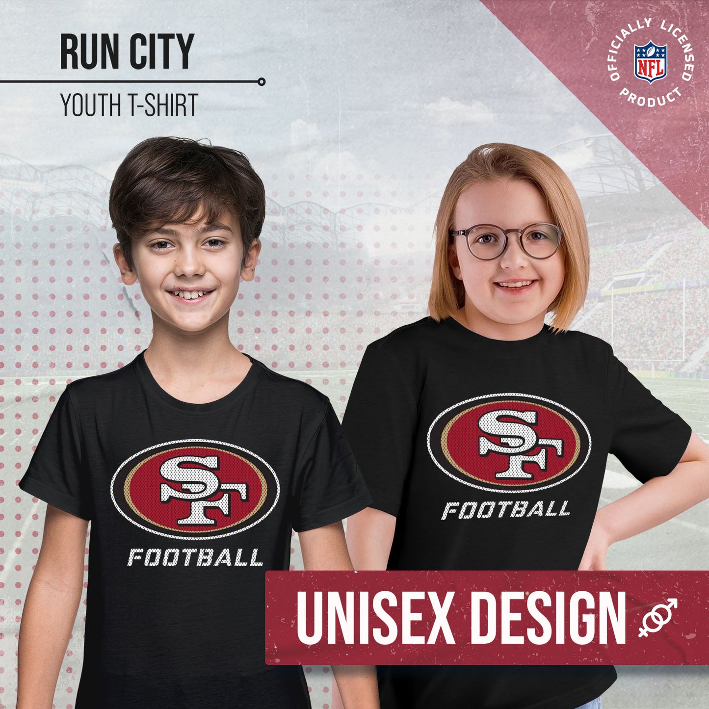 San Francisco 49ers NFL Youth Run City Tee - Black