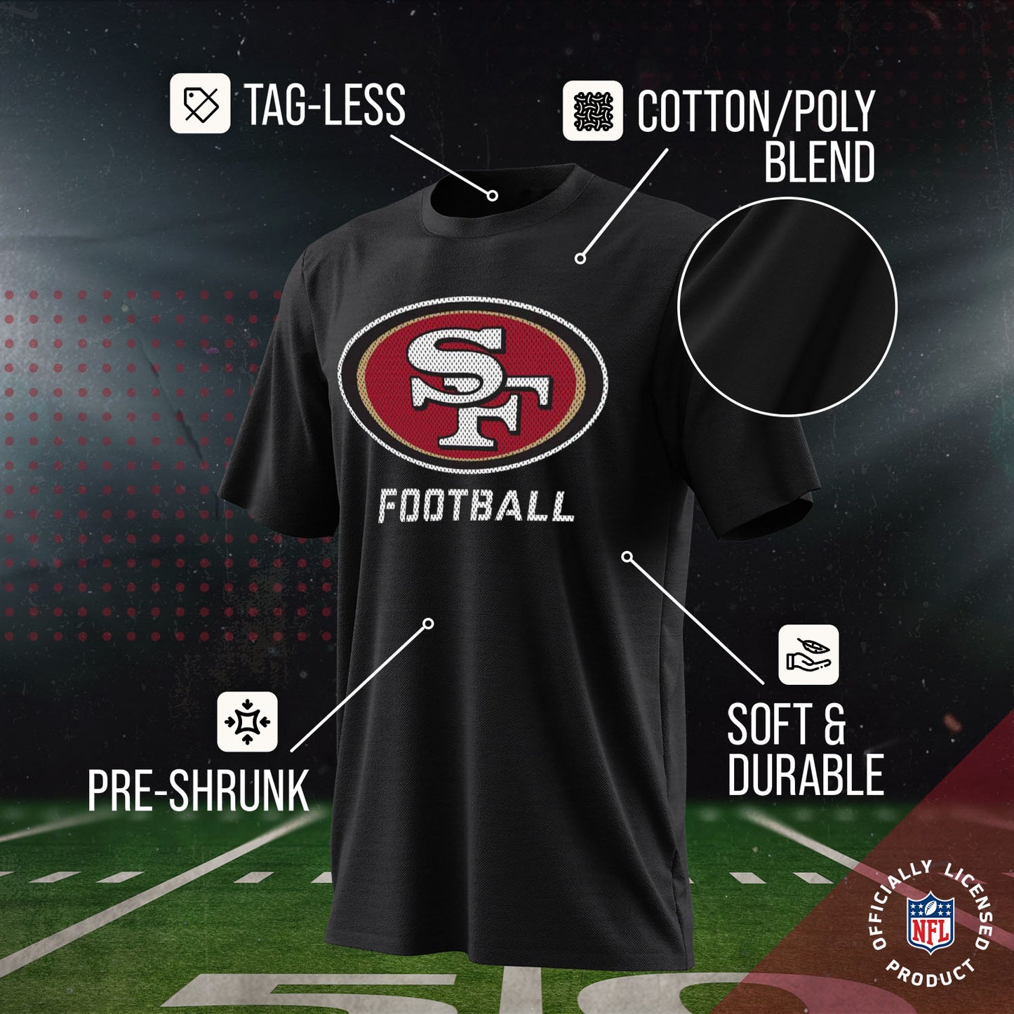 San Francisco 49ers NFL Youth Run City Tee - Black