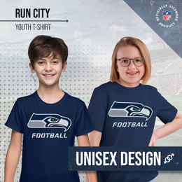 Seattle Seahawks NFL Youth Run City Tee - Navy