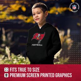 Tampa Bay Buccaneers NFL Youth Run City Hoodie- Kids Pro Football Pullover Sweatshirt- Officially Licensed - Black