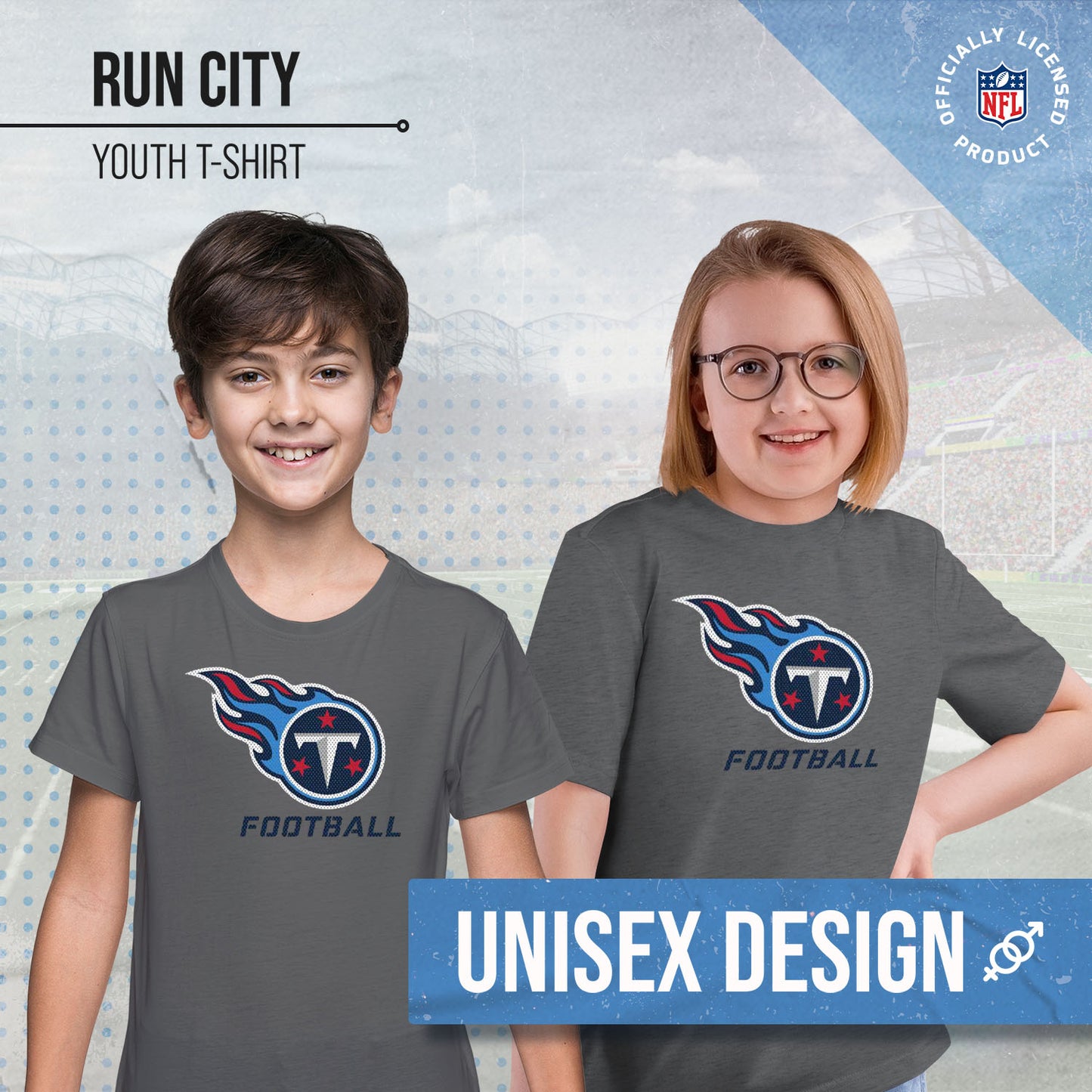 Tennessee Titans NFL Youth Run City Tee - Sport Gray