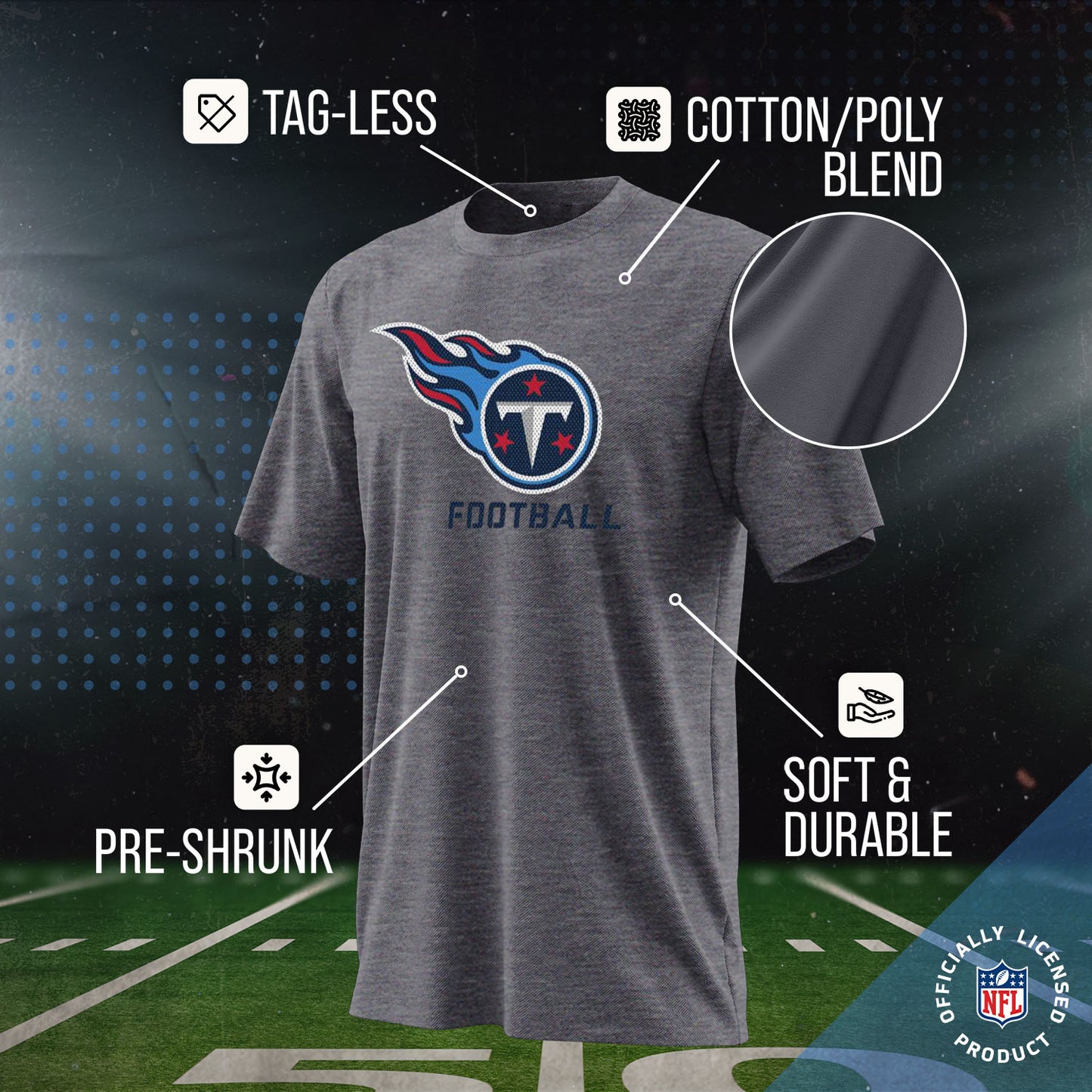 Tennessee Titans NFL Youth Run City Tee - Sport Gray