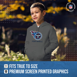 Tennessee Titans NFL Youth Run City Hoodie- Kids Pro Football Pullover Sweatshirt- Officially Licensed - Sport Gray