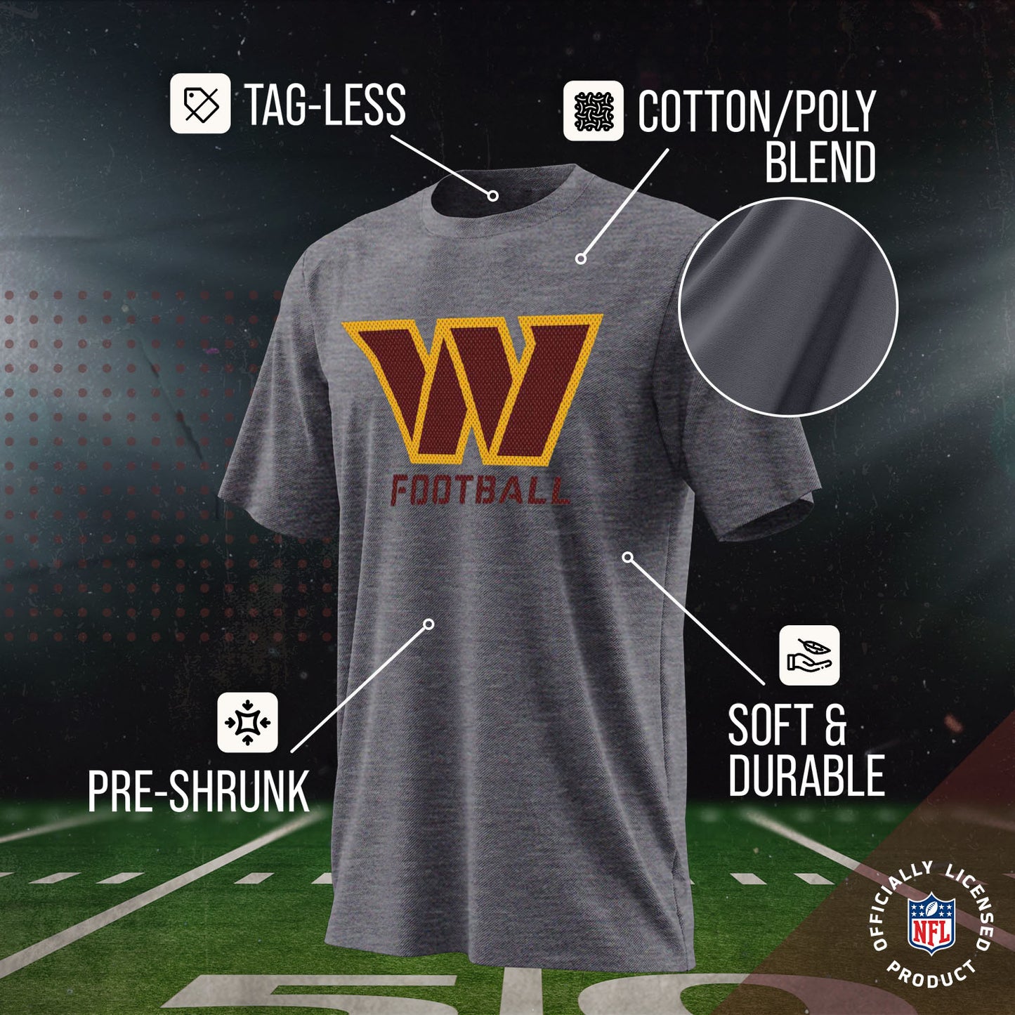 Washington Commanders NFL Youth Run City Tee - Sport Gray