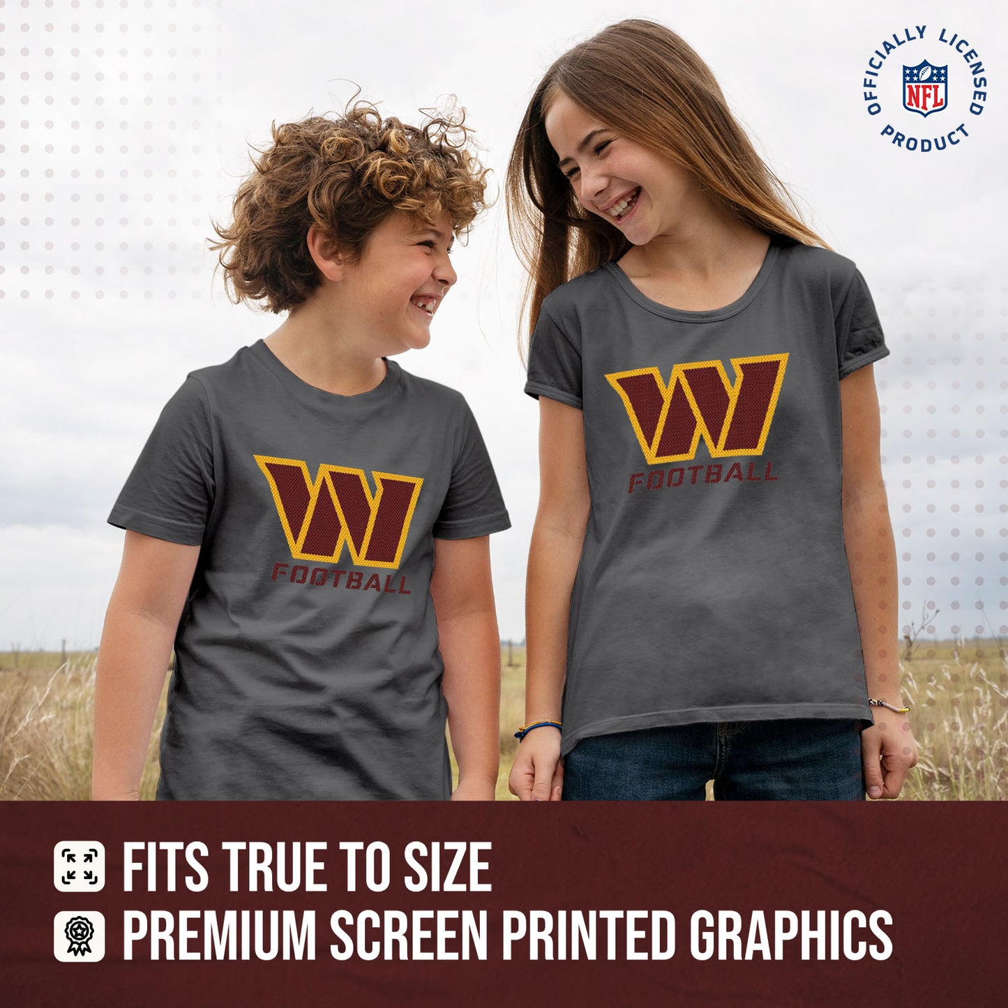 Washington Commanders NFL Youth Run City Tee - Sport Gray