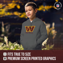 Washington Commanders NFL Youth Run City Hoodie- Kids Pro Football Pullover Sweatshirt- Officially Licensed - Sport Gray
