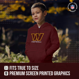 Washington Commanders NFL Youth Run City Hoodie- Kids Pro Football Pullover Sweatshirt- Officially Licensed - Maroon