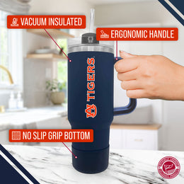 Auburn Tigers College & University 40 oz Travel Tumbler With Handle - Navy