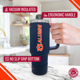 Auburn Tigers Collegiate 40oz Stainless Steel Travel Tumbler with Handle for Alumni - Navy