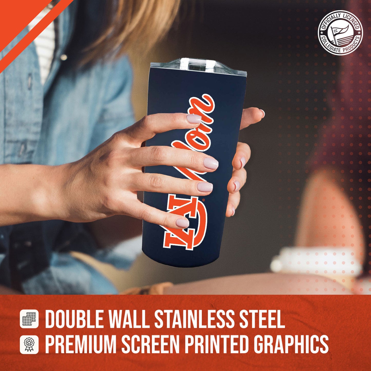 Auburn Tigers NCAA Stainless Steel Travel Tumbler for Mom - Navy