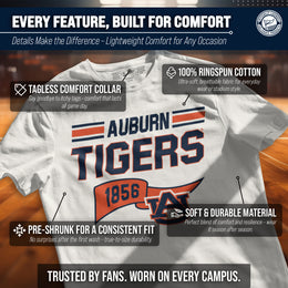 Auburn Tigers NCAA Adult Unisex Varsity Club Pennant T-Shirt Tag-Less - Off White