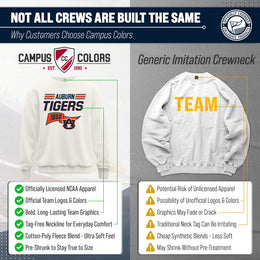 Auburn Tigers NCAA Adult Unisex Varsity Club Pennant Crewneck Fleece Sweatshirt - Off White