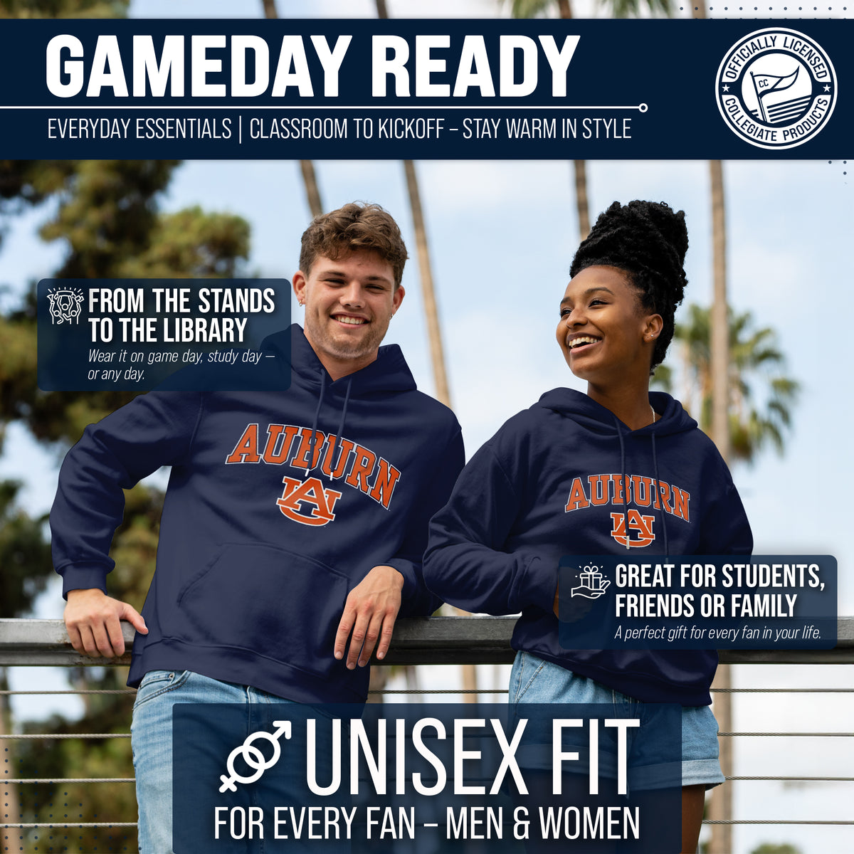 AUB Arch & Logo Gameday Hoodie - Navy