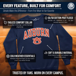 Auburn Tigers NCAA Tackle Twill Crewneck Sweatshirt Men Women - Navy