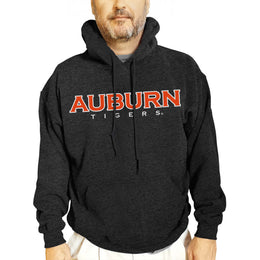 Auburn Tigers NCAA Adult Cotton Blend Charcoal Hooded Sweatshirt - Charcoal