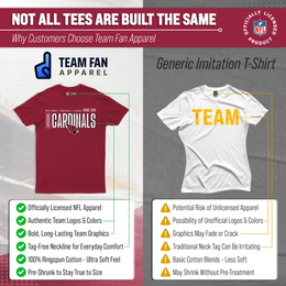 Arizona Cardinals NFL Adult Modern Endzone Tag-Less T-Shirt - Cardinal